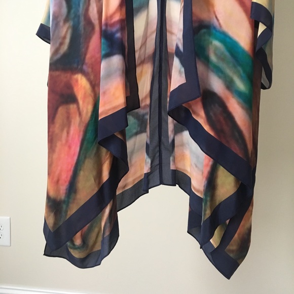 SOFT SURROUNDINGS Pisa 100% Silk Multicolor Kimono - Picture 3 of 8
